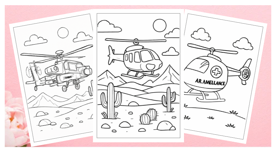 helicopter coloring pages